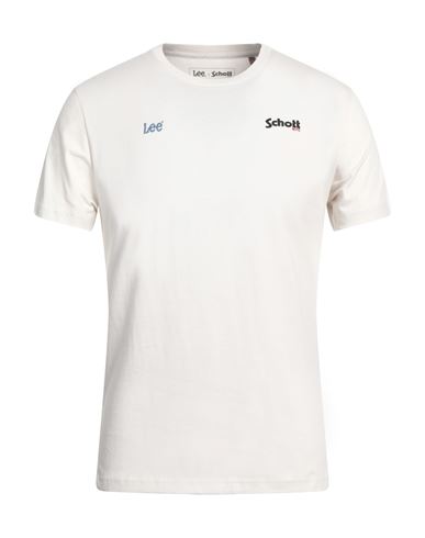 Lee X Schott Nyc Man T-shirt Off White Size Xxl Cotton