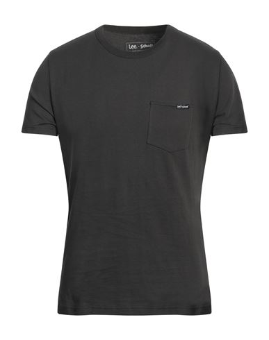 Lee X Schott Nyc Man T-shirt Steel Grey Size Xxl Cotton