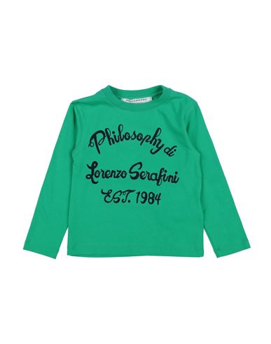 Philosophy Di Lorenzo Serafini Babies'  Toddler Girl T-shirt Green Size 4 Cotton, Elastane
