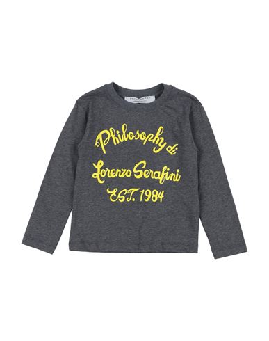 Philosophy Di Lorenzo Serafini Babies'  Toddler Girl T-shirt Steel Grey Size 4 Cotton, Elastane