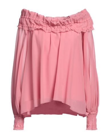 Blumarine Woman Top Pink Size 6 Silk, Elastane