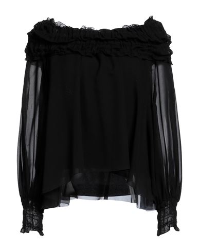 Blumarine Woman Top Black Size 2 Silk, Elastane
