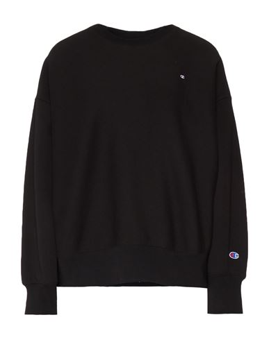Champion Reverse Weave Woman Sweatshirt Black Size M Cotton, Polyester