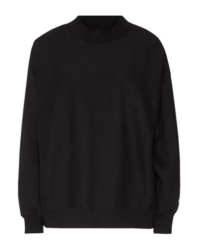 Champion Woman Sweatshirt Black Size M Cotton, Polyester