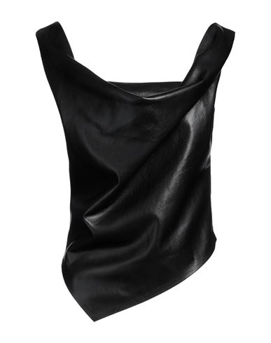 Nanushka Woman Top Black Size S Polyurethane, Polyester