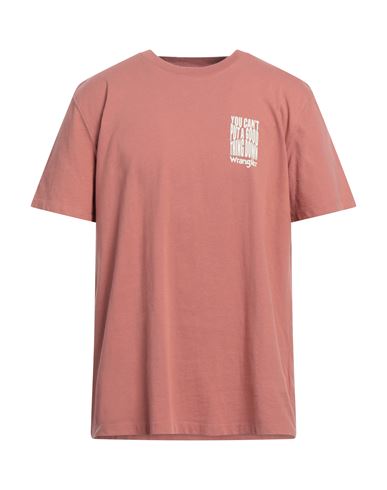 Wrangler Man T-shirt Pastel Pink Size Xxl Cotton