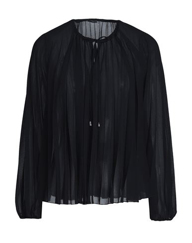 8 By Yoox Pleated V-neck Blouse Woman Blouse Black Size 12 Recycled Polyester