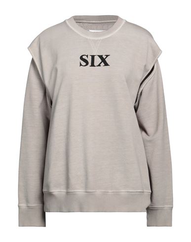 Mm6 Maison Margiela Woman Sweatshirt Grey Size S Cotton, Elastane