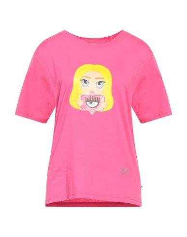 Chiara Ferragni Woman T-shirt Fuchsia Size L Cotton In Pink