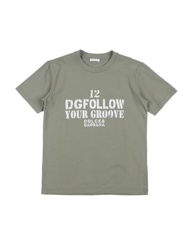 Dolce & Gabbana Toddler Boy T-shirt Sage Green Size 5 Cotton In Sage Green