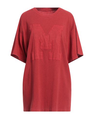 Mm6 Maison Margiela Woman T-shirt Red Size S Cotton, Elastane