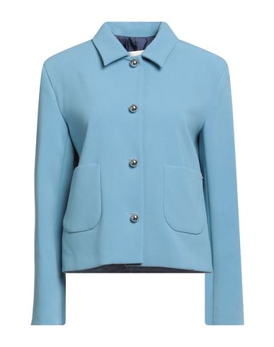 Ottod'ame Woman Shirt Azure Size 6 Polyester, Viscose, Elastane In Blue