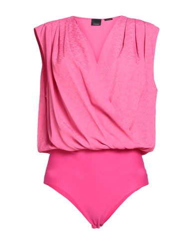 Shop Pinko Woman Bodysuit Fuchsia Size 4 Acetate, Silk, Polyamide, Elastane