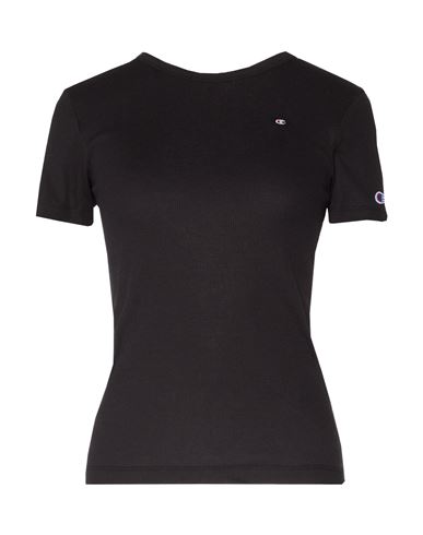 Champion Woman T-shirt Black Size L Cotton, Polyester