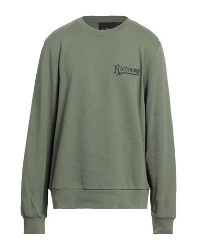 John Richmond Man Sweatshirt Military Green Size Xxl Cotton