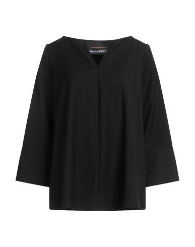 Collection Privèe Collection Privēe? Woman Top Black Size 8 Polyester, Rayon, Elastic Fibres