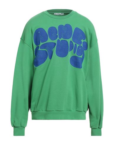 Acne Studios Man Sweatshirt Green Size S Cotton In Green