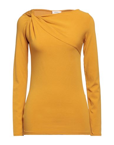 Ottod'ame Woman T-shirt Ocher Size 6 Viscose, Elastane In Yellow