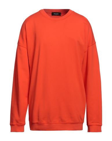 Shop Dsquared2 Woman Sweatshirt Orange Size L Cotton, Elastane