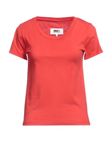 Mm6 Maison Margiela Woman T-shirt Red Size S Cotton