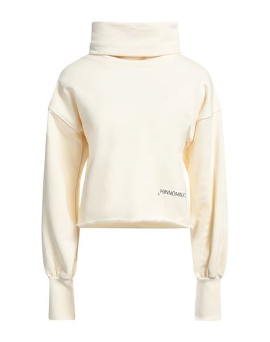 Hinnominate Woman Sweatshirt Ivory Size M Cotton, Elastane In White
