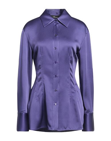 Blumarine Woman Shirt Purple Size 8 Acetate, Viscose, Elastane