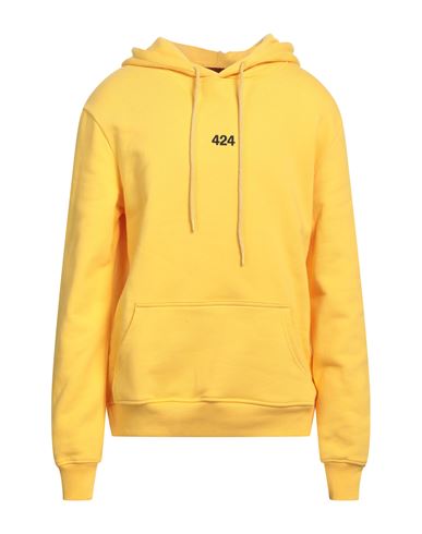 Shop 424 Fourtwofour Man Sweatshirt Yellow Size S Cotton, Elastane