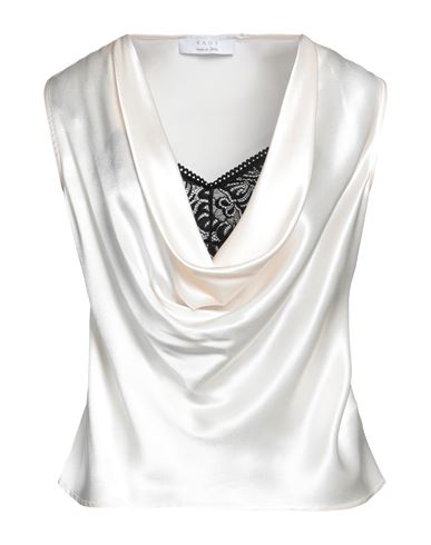 Kaos Woman Top Cream Size 6 Viscose, Polyamide, Elastane In White