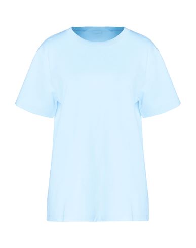 8 By Yoox Printed Cotton T-shirt Woman T-shirt Sky Blue Size Xl Cotton