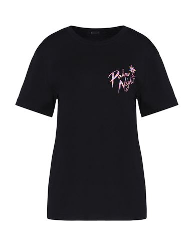8 By Yoox Printed Cotton T-shirt Woman T-shirt Black Size Xl Cotton