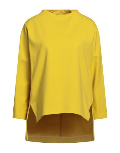 Meimeij Woman T-shirt Yellow Size 4 Viscose, Polyamide, Elastane