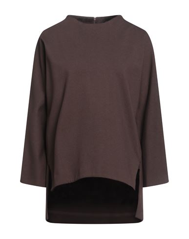 Meimeij Woman T-shirt Dark Brown Size 8 Viscose, Polyamide, Elastane