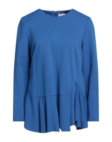 Meimeij Woman T-shirt Blue Size 8 Viscose, Polyamide, Elastane
