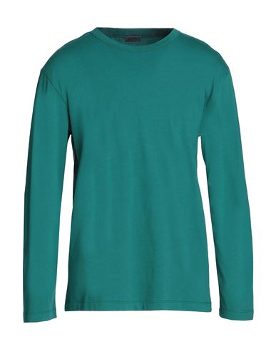 8 By Yoox Printed Cotton T-shirt Man T-shirt Emerald Green Size Xl Cotton