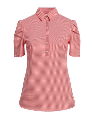 Diana Gallesi Woman Polo Shirt Red Size 10 Cotton, Elastane