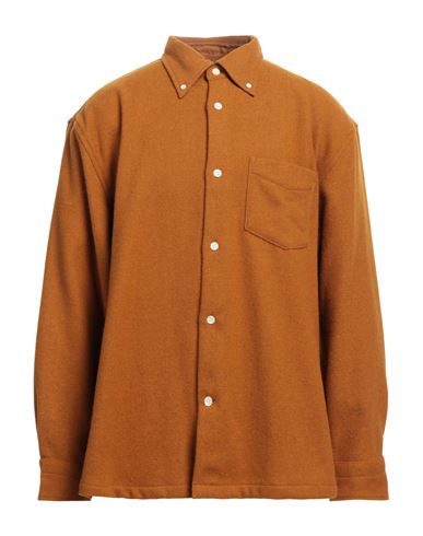 Gant X Wrangler Man Shirt Camel Size 15 ½ Wool, Polyester, Nylon In Beige
