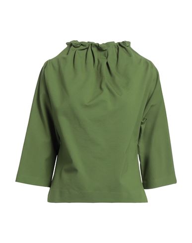 Meimeij Woman T-shirt Military Green Size 2 Viscose, Polyamide, Elastane