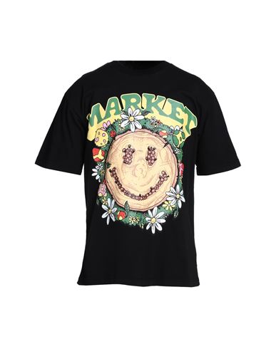 Market Smiley Face-print Cotton T-shirt In Black
