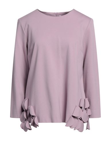 Meimeij Woman T-shirt Lilac Size 2 Viscose, Polyamide, Elastane In Purple