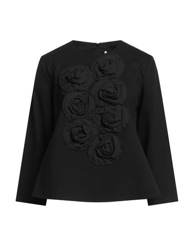 Meimeij Woman T-shirt Black Size 4 Viscose, Polyamide, Elastane, Polyester