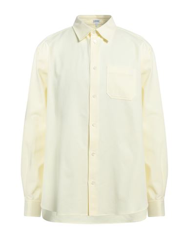 Loewe Men's Debossed Anagram Cotton Shirt In Light Yellow