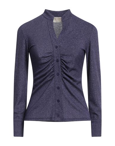 Kaos Jeans Woman Shirt Dark Purple Size 6 Viscose, Polyester, Polyamide, Elastane