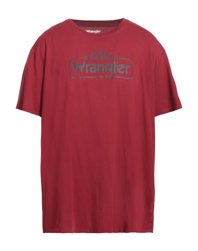 Wrangler Man T-shirt Burgundy Size Xxl Cotton In Red