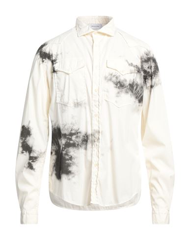Aglini Man Shirt Off White Size 16 Cotton, Polyamide, Elastane