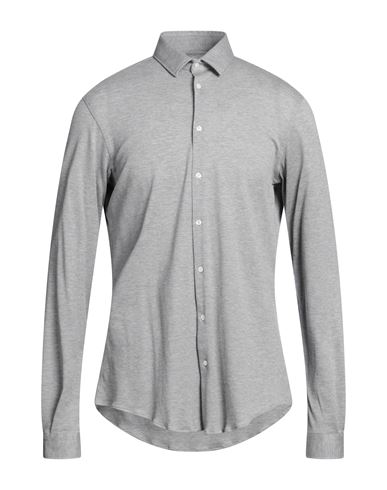 Shop Aglini Man Shirt Light Grey Size 17 ½ Cotton
