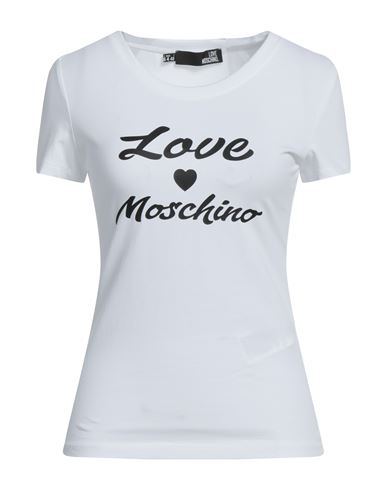 Love Moschino Woman T-shirt White Size 10 Cotton