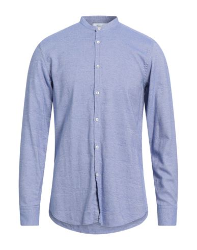 Aglini Man Shirt Bright Blue Size 16 Cotton