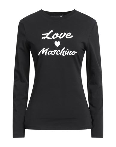 Love Moschino Woman T-shirt Black Size 8 Cotton, Elastane