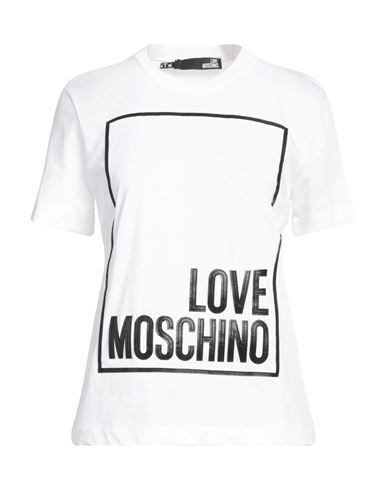 Love Moschino Woman T-shirt White Size 6 Cotton, Elastane