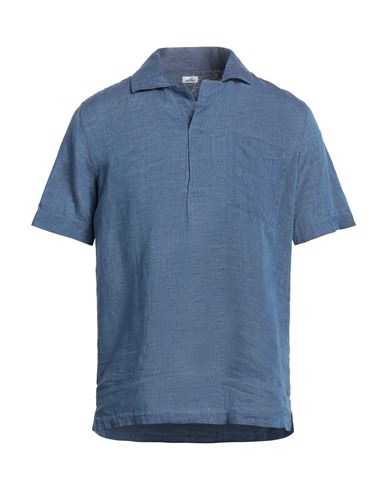 Alea Man Shirt Navy Blue Size 15 ¾ Linen